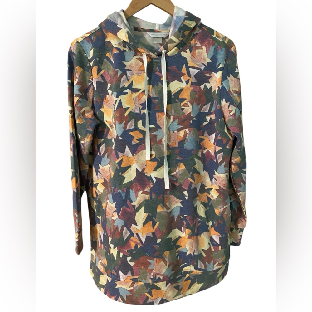Christopher Banks Top Hoodie Size Small Long Sleeve Women Comfy Print